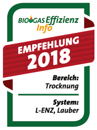 Biogaseffizienz Info - Wärmetrocknung / 100% Wärmenutzung  - Empfehlung 2018